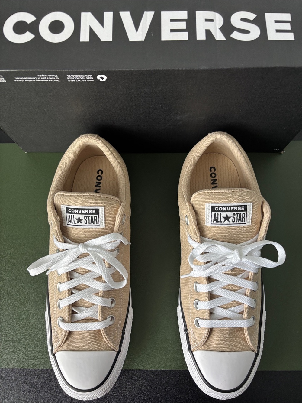 Converse CTAS High Street Ox Beige and White Low Top Sneakers